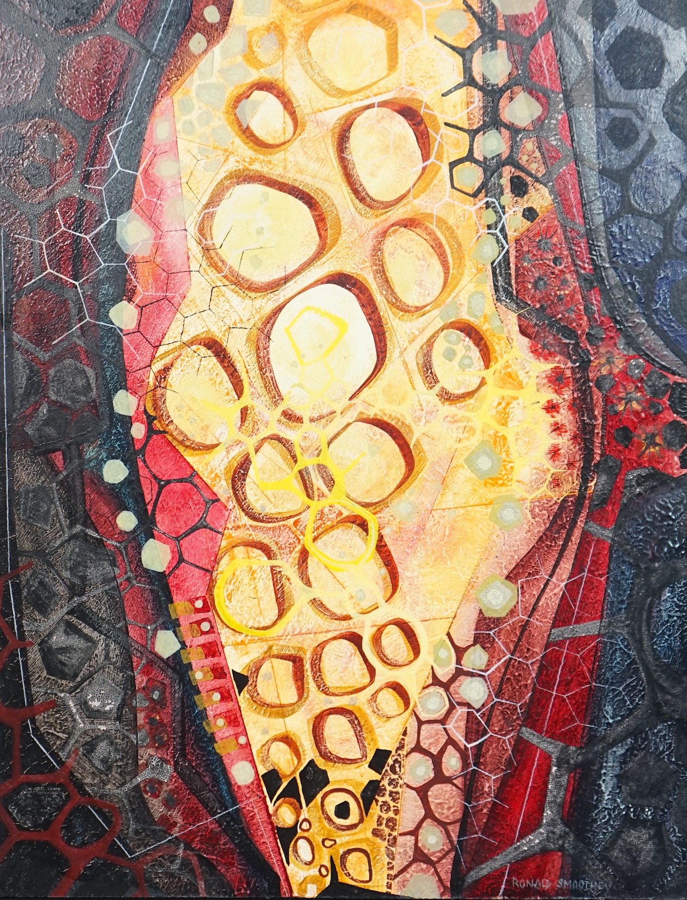 Ronald Smoothey (1914-1996), Contemporary oil on board, 'Wire Netting', signed, details verso, 60 x 46cm. Condition - good